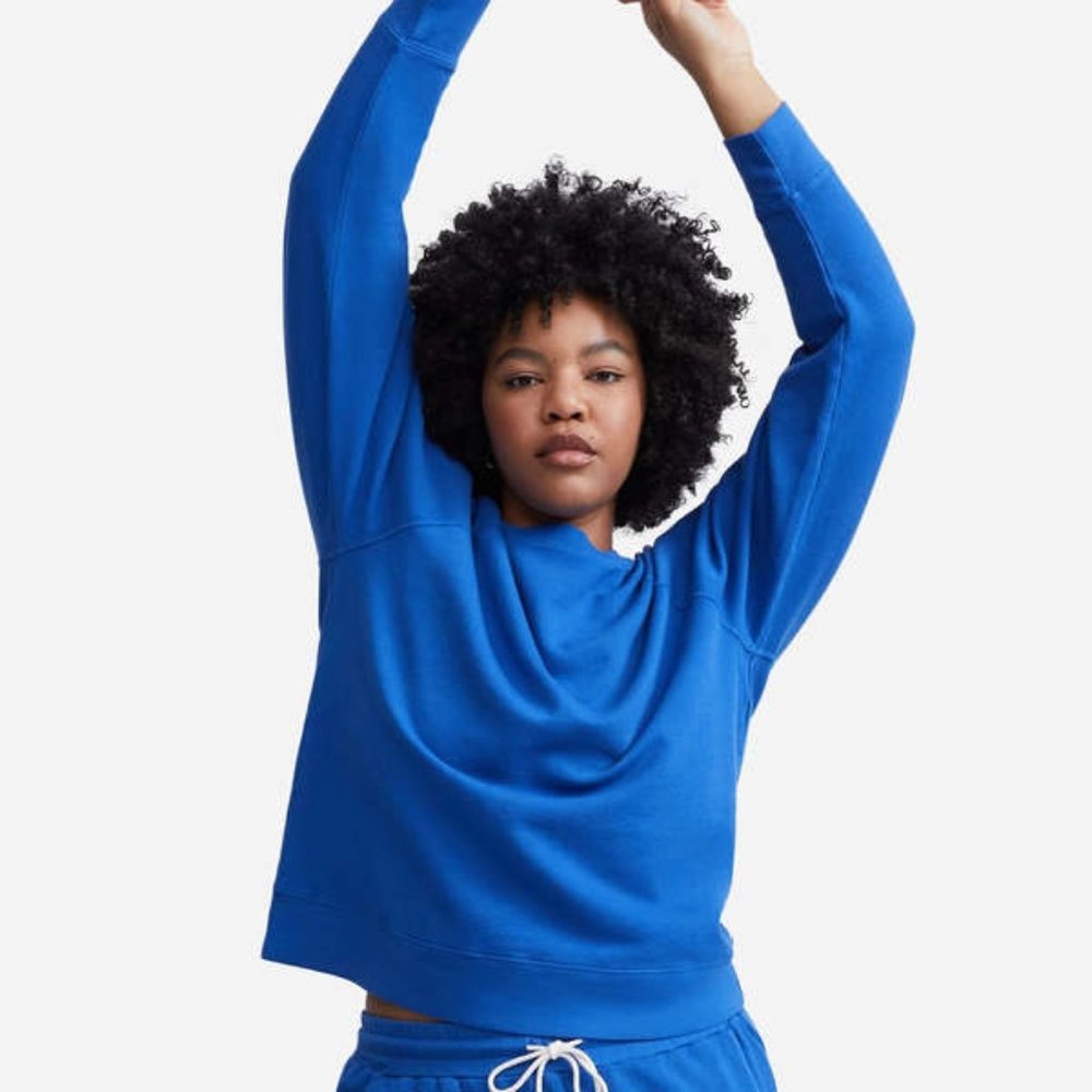 MATE the Label Cobalt Blue Relaxed Crew Sweatshirt